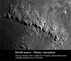 Detalii lunare - Montes Apenninus, 29 aprilie 2012