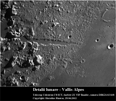 Vallis Alpes pe Luna, detalii lunare, 29 aprilie 2012