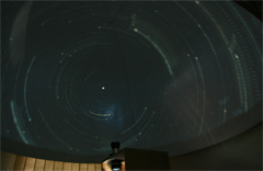 Polul nord ceresc si steaua Polara - simulare cu Stellarium pe cupola